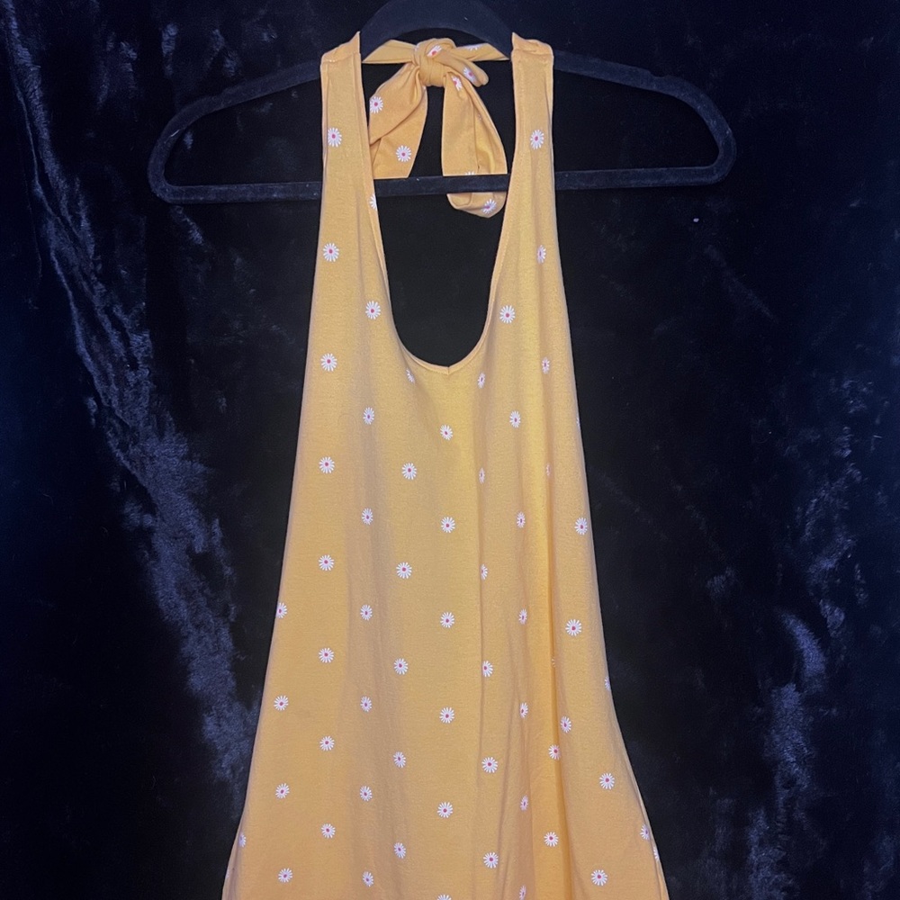 Yellow floral halter top Sun dress